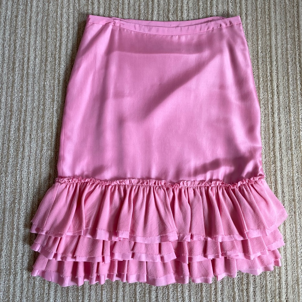Banana Republic Blush Ruffle Midi Skirt